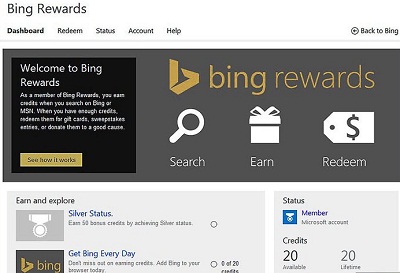 Bing Rewards Dashboard | bingweeklyquiz.com