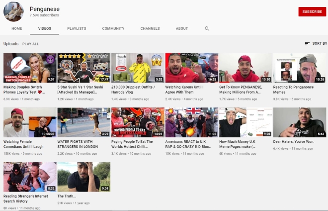 Penganese Youtube Channel